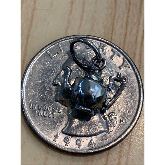 Vintage Mini Tea Pot Sterling Silver Jewelry Charm - Picture 3 of 6